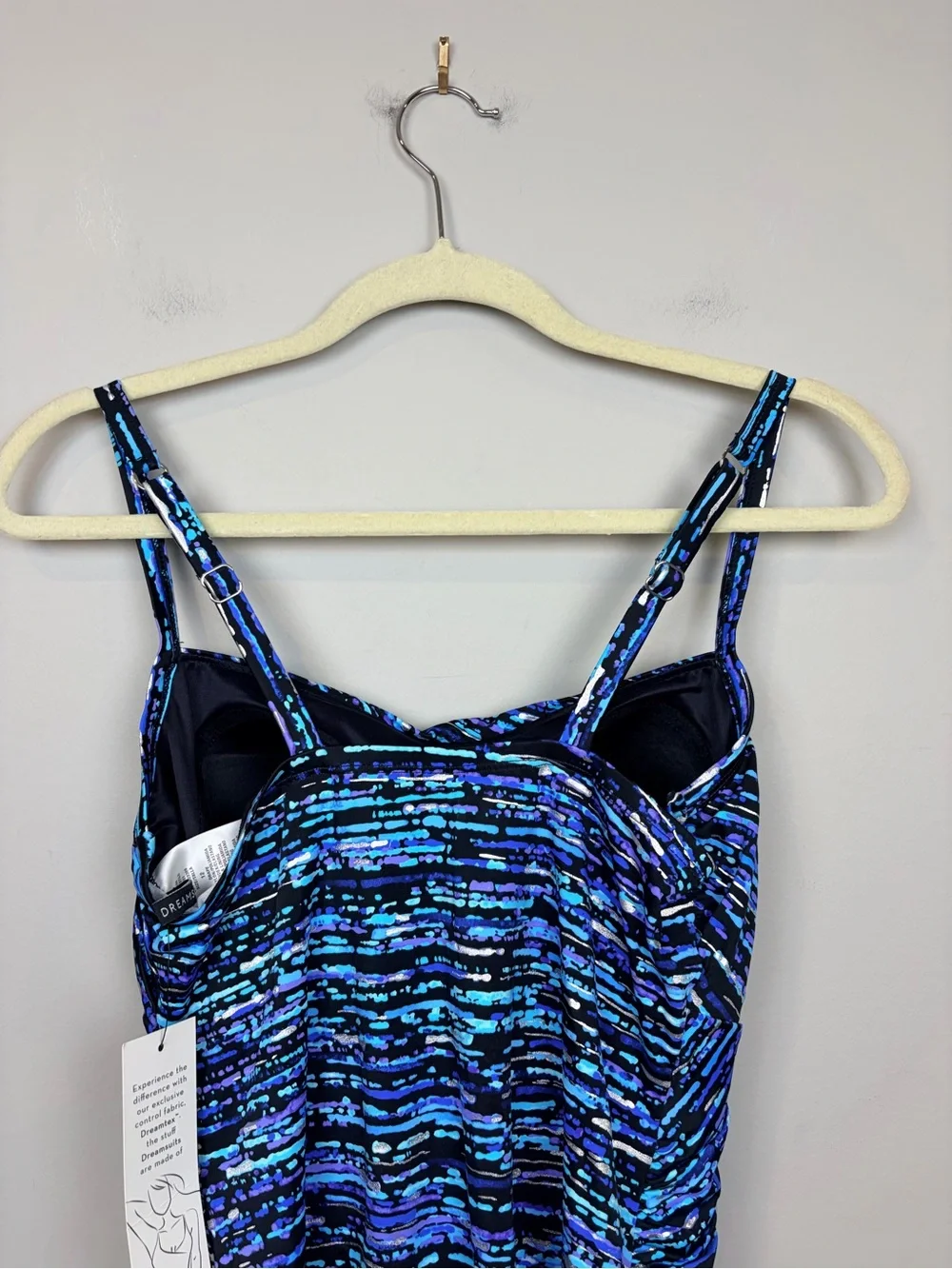 NWT‎ Dreamsuit by Miracle Brands Drape One Piece Swimsuit 12 Ruched